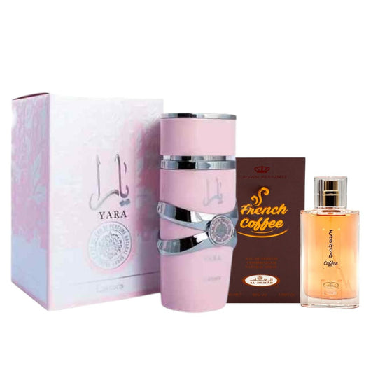 Pack of Yara for Women EDP and French Coffee Perfume.