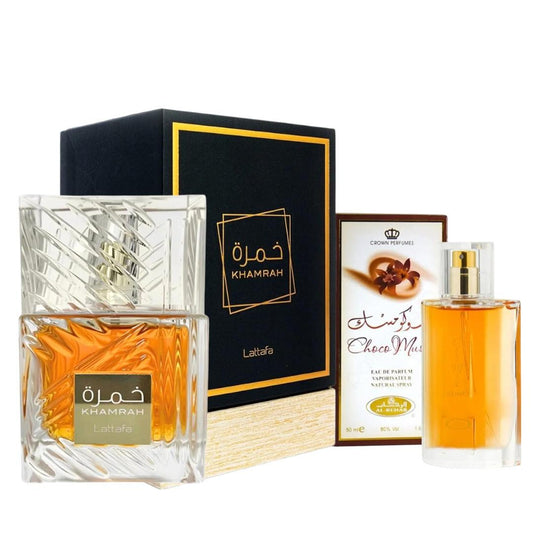 Khamrah and choco musk perfume