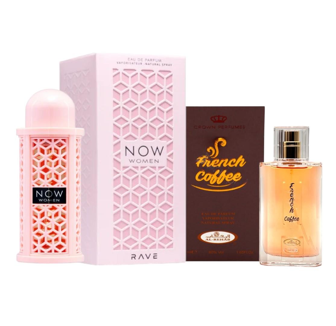 Pack of Rave Now and French coffee Perfume.