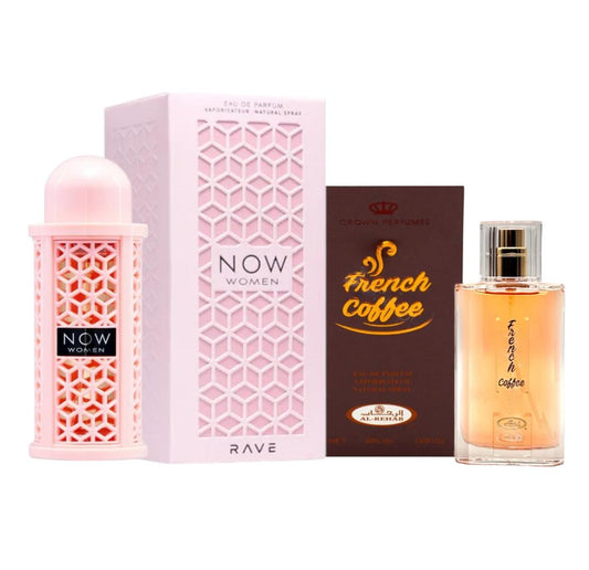 Pack of Rave Now and French coffee Perfume.